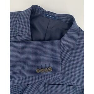 Stafford Blazer Mens 42R Blue Houndstooth Check Year Round Sport Coat Travel